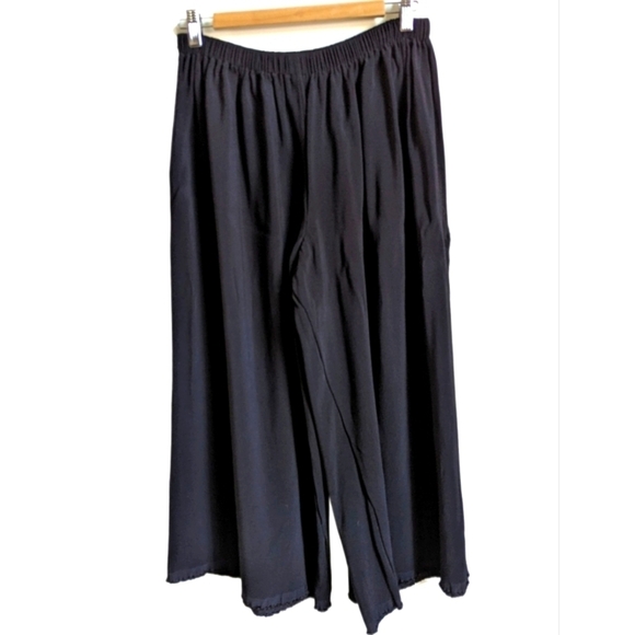 Proenza Schouler Pants - PROENZA SCHOULER Black Luxury Elastic Waistband Leg Palazzo Ankle Pants Size 6